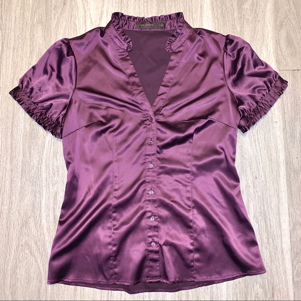 The Limited Purple Button Up Blouse